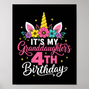 Es ist der 4. Geburtstag meiner Enkelin Einhorn Om Poster