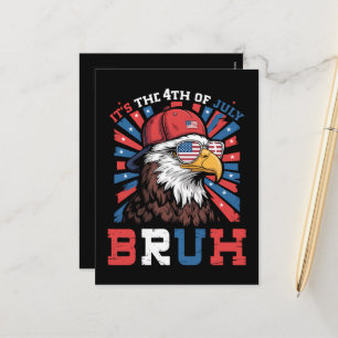 Es ist der 4. Juli Bruh Weißkopfseeadler Patriotis Feiertagspostkarte