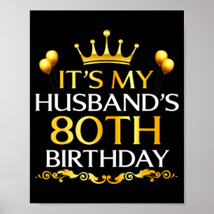 Es ist der 80. Geburtstag des Ehemanns, frohe Illu Poster