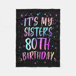 Es ist der 80. Geburtstag meiner Schwester Buntes  Fleecedecke