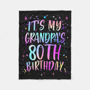 Es ist der 80. Geburtstag meines Opas Buntes Happy Fleecedecke