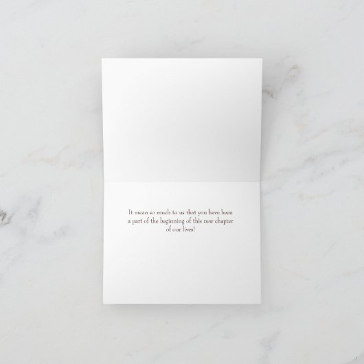 Es ist der Anfang eines neuen Kapitel-Brautparty Dankeskarte (Innenseite)