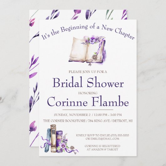 Es ist der Anfang eines neuen Kapitels, Brautparty Einladung (Vorne/Hinten)