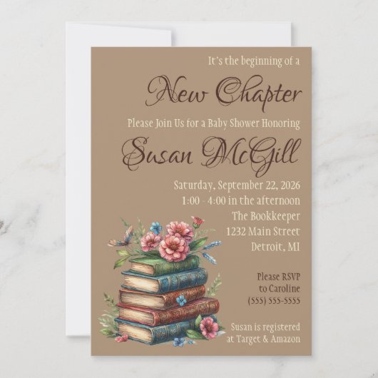 Es ist der Beginn einer neuen Kapitel-Baby-Dusche Einladung (Vorderseite)