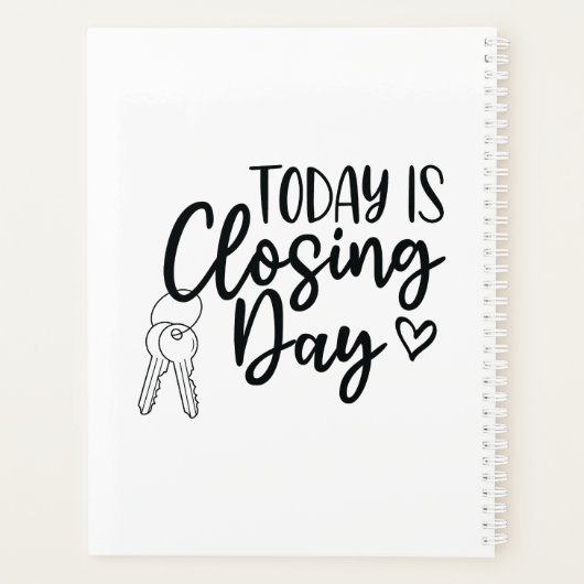 Es ist der Closing Day Real Anwesen Planer (Rückseite)