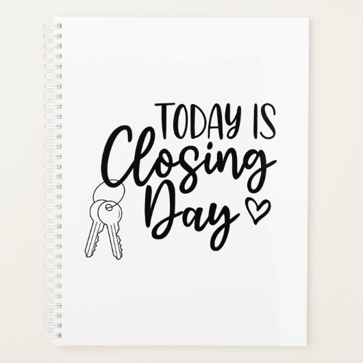 Es ist der Closing Day Real Anwesen Planer (Vorderseite)