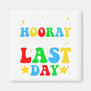 Es ist der letzte Tag der Schule Abschluss Lehrer Magnet