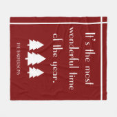 Es ist der wunderbarste Time Dunkelrot Urlaub Fleecedecke (Vorderseite (Horizontal))