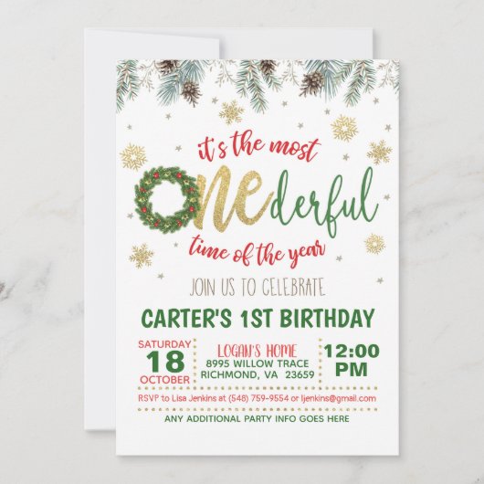 Es ist die derbarste Zeit des Jahres (Kranz) Einladung (Vorderseite)