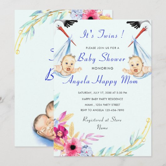 Es ist die Einladung von Twin Boys Funny Baby Show (Vorne/Hinten)