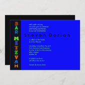 ES IST DIE ELEKTRISCHE Bar BAT Mitzvah Einladung (Vorne/Hinten)