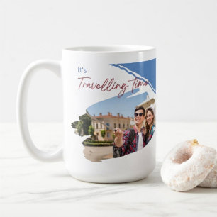 Es ist die FotoCollage der Reisezeit Kaffeetasse