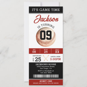 Es ist die Geburtstagspartei von Game Time Basebal Einladung