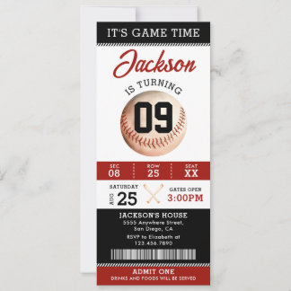 Es ist die Geburtstagspartei von Game Time Basebal Einladung