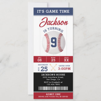 Es ist die Geburtstagspartei von Game Time Basebal Einladung