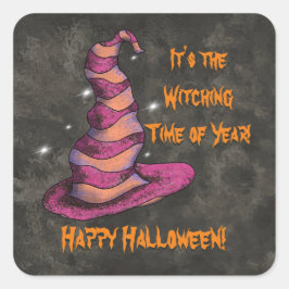 Es ist die Hexenzeit des Jahres Halloween Quadratischer Aufkleber