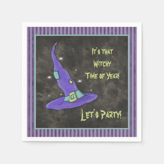 Es ist die Hexenzeit des Jahres Halloween Serviette (Vorderseite)
