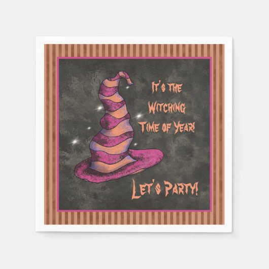 Es ist die Hexenzeit des Jahres Halloween Serviette (Vorderseite)