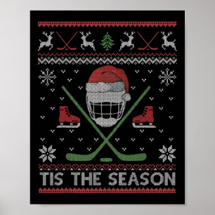 Es ist die Jahreszeit Eishockey hässlicher Weihnac Poster