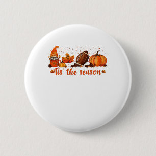 Es ist die Jahreszeit Herbst-Gnom-Fußball-Design Button
