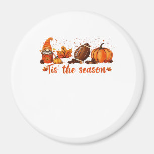 Es ist die Jahreszeit Herbst-Gnom-Fußball-Design Magnet
