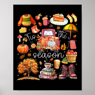 Es ist die Jahreszeit Kürbisblätter Herbst 1  Poster