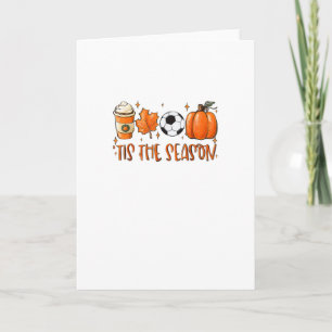Es ist die Jahreszeit Leaf Latte Herbstfußball Karte