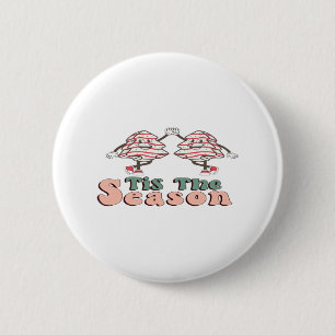 Es ist die Jahreszeit Retro Groovy Weihnachten Vin Button