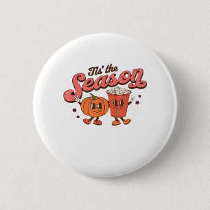 Es ist die Jahreszeit Retro Halloween Herbstparty Button