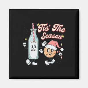 Es ist die Jahreszeit Retro Milch und Kekse Weihna Magnet