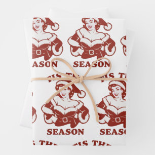 Es ist die Jahreszeit Snarky Weihnachten Sarcastic Geschenkpapier Set