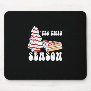 Es ist die Jahreszeit Weihnachtsbaum Groovy Retro Mousepad