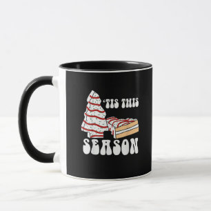 Es ist die Jahreszeit Weihnachtsbaum Groovy Retro  Tasse