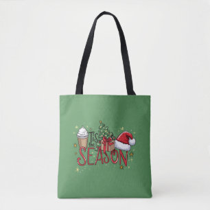 Es ist die Jahreszeit Weihnachtsbaum Latte Kaffee Tasche