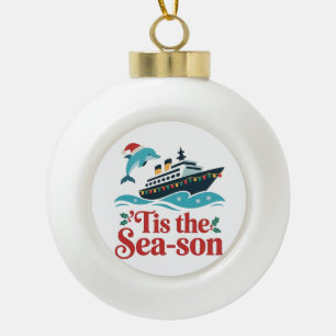 es ist die Meer-eszeit Lustige Kreuzfahrt Familie Keramik Kugel-Ornament