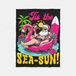 Es ist die Meersonne Santa Beach Sommer Weihnachte Fleecedecke