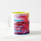 Es ist die Reise-Ursprüngliche Kunst durch Zweifarbige Tasse (Vorderseite Links)