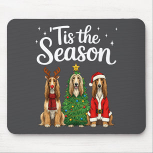Es ist die Saison Afghan Hound Weihnachten Santa H Mousepad