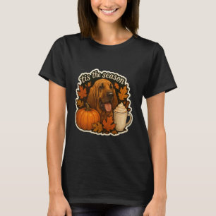 Es ist die Saison Bloodhound Hund Herbst Kürbis T-Shirt