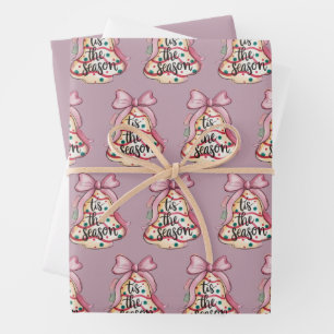 Es ist die Saison Coquette Schleife Mädchen Rosa W Geschenkpapier Set