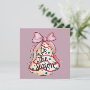 Es ist die Saison Coquette Schleife Mädchen Rosa X Feiertagskarte
