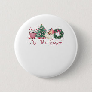 Es ist die Saison Frohe Weihnachten Süße Xmas Kaff Button