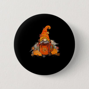 Es ist die Saison Gnomie Herbst Kaffee Retro Vinta Button