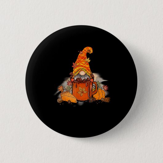 Es ist die Saison Gnomie Herbst Kaffee Retro Vinta Button (Vorderseite)