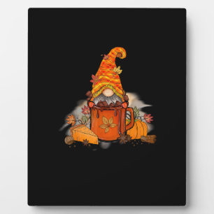 Es ist die Saison Gnomie Herbst Kaffee Retro Vinta Fotoplatte