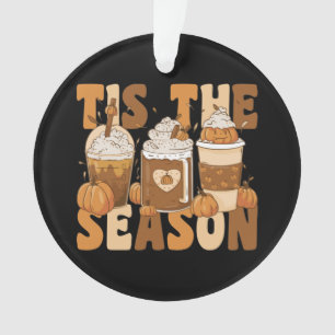 Es ist die Saison Groovy Kürbis Kaffee mit Vintage Ornament
