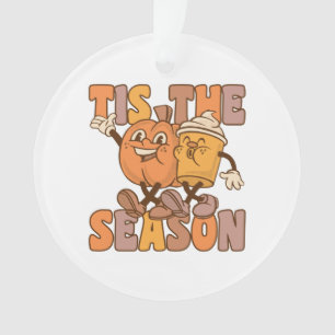 Es ist die Saison Groovy Kürbis Kaffee mit Vintage Ornament