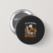 Es ist die Saison Grusel Halloween Kürbis Geist Button (Vorne & Hinten)