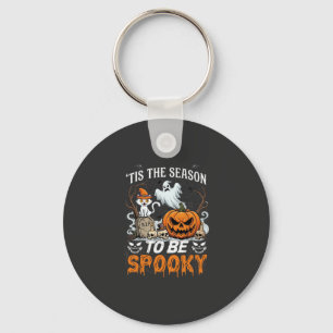 Es ist die Saison Grusel Halloween Kürbis Geist Schlüsselanhänger