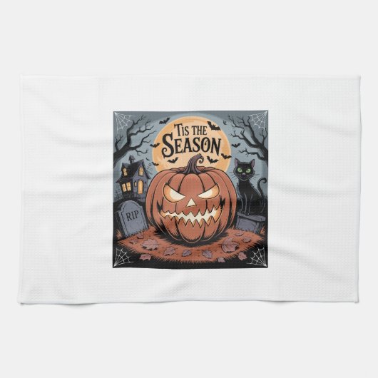 Es ist die Saison Halloween Geschirrtuch (Horizontal)